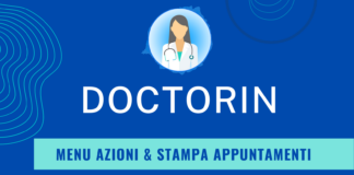 DOCTORIN: menu azioni e stampa appuntamenti Doctorin segreteria telefonica innovativa per i medici.