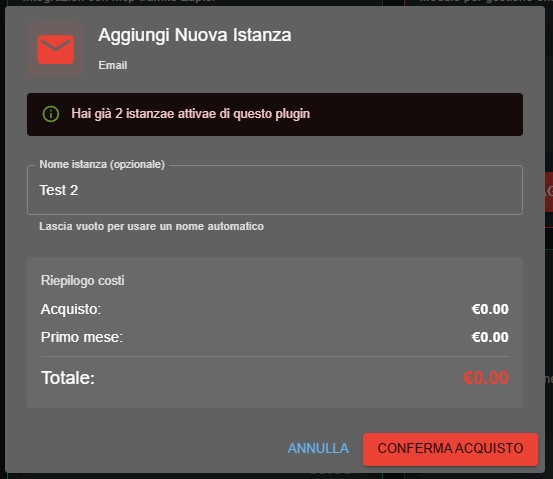 Creare istanza nuova per un plugin