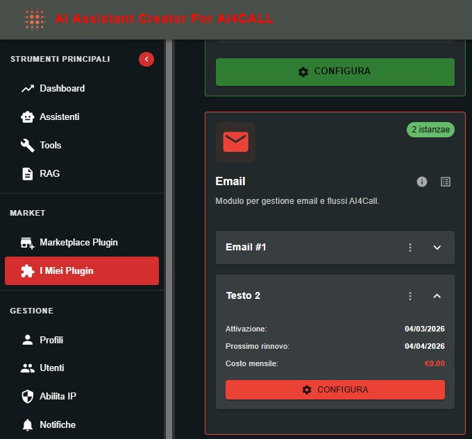 Immagine mostra come appare un Plugin 