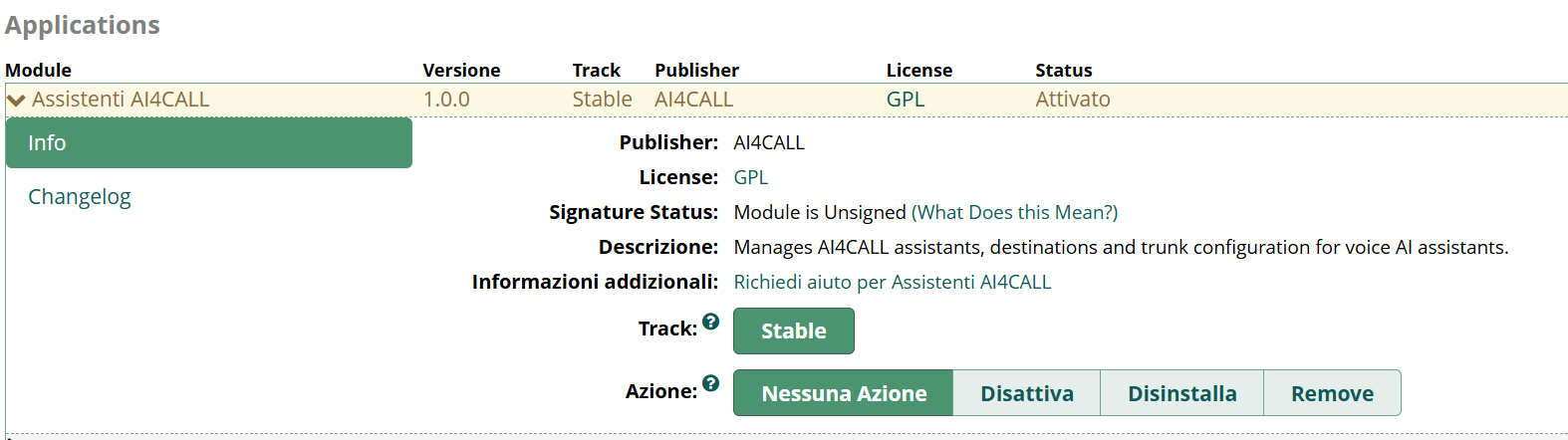 Installazione modulo